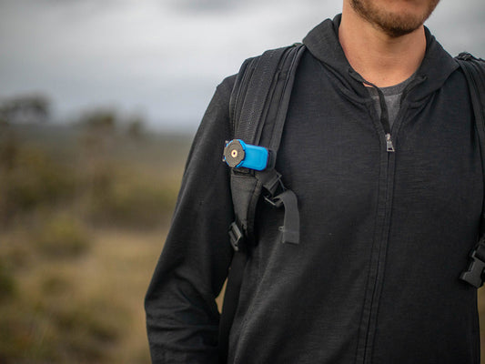 Quad Lock Belt Clip on backpack